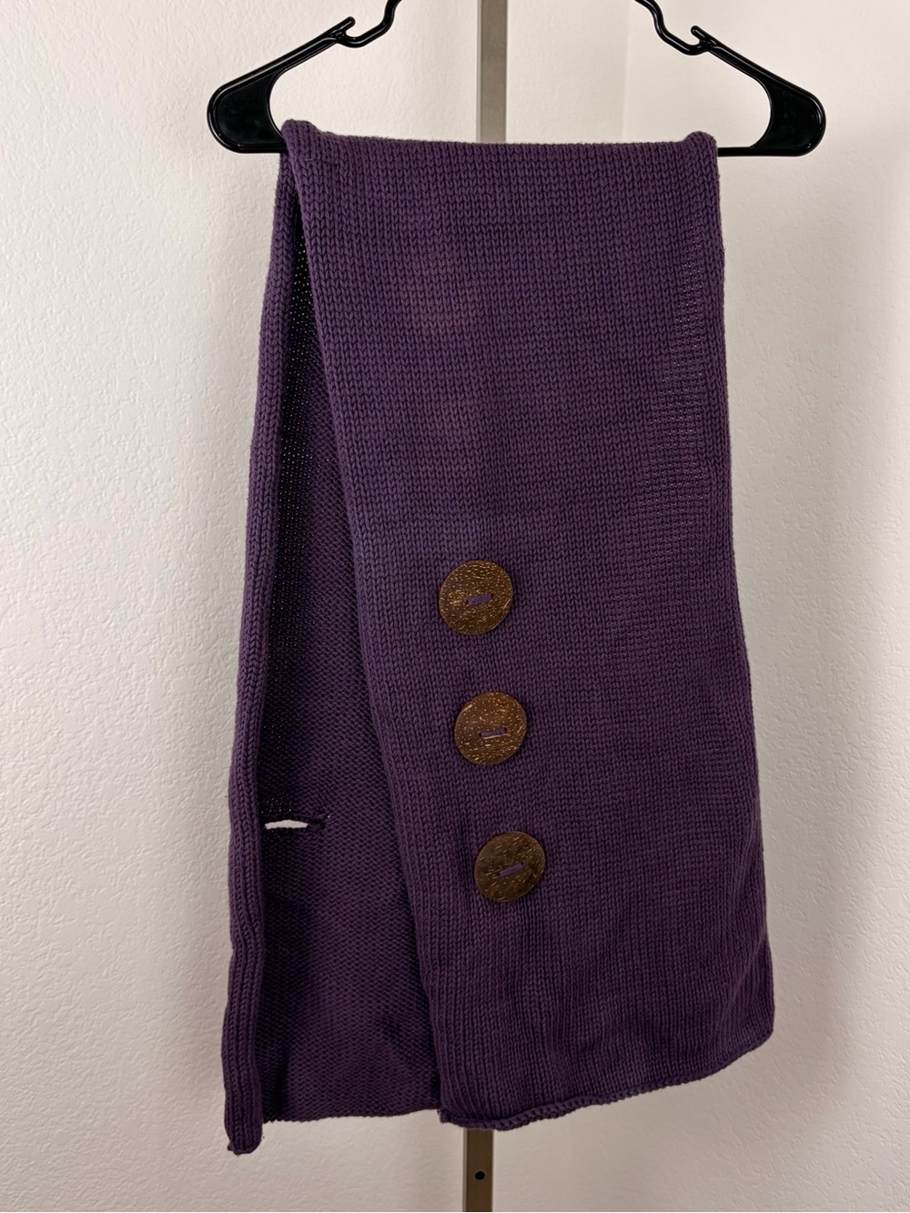 Pure Accessories Plum Purple Hand-Knit Chunky Scarf